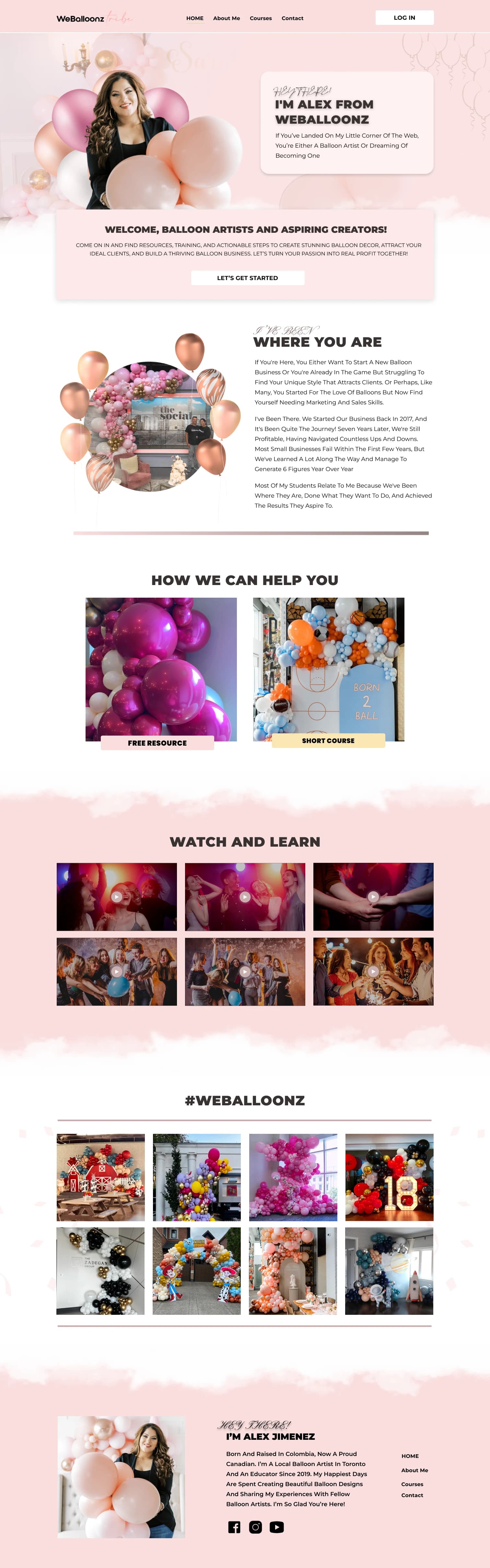 Balloon Artist Coaching & Training Funnel — full page screenshot