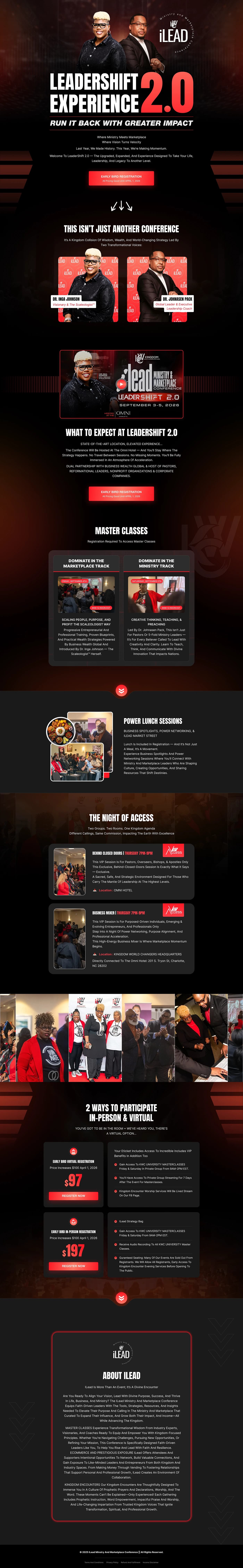 Event Sales Funnel for Leadership Conference — full page screenshot