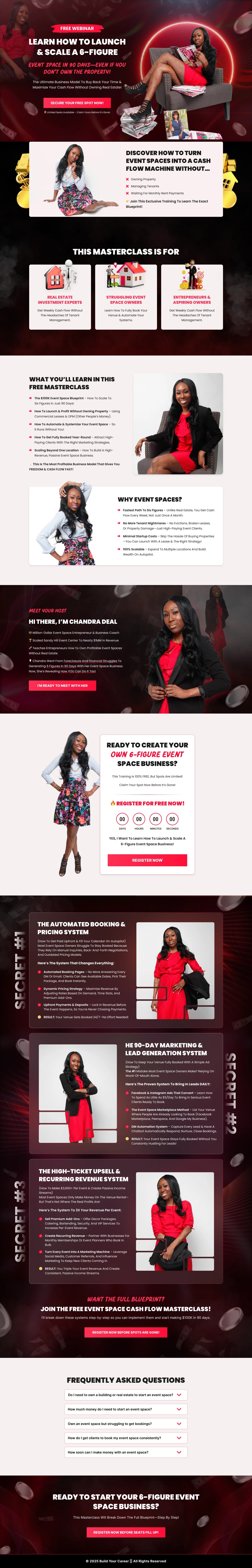 Event Space Business Webinar Funnel — full page screenshot