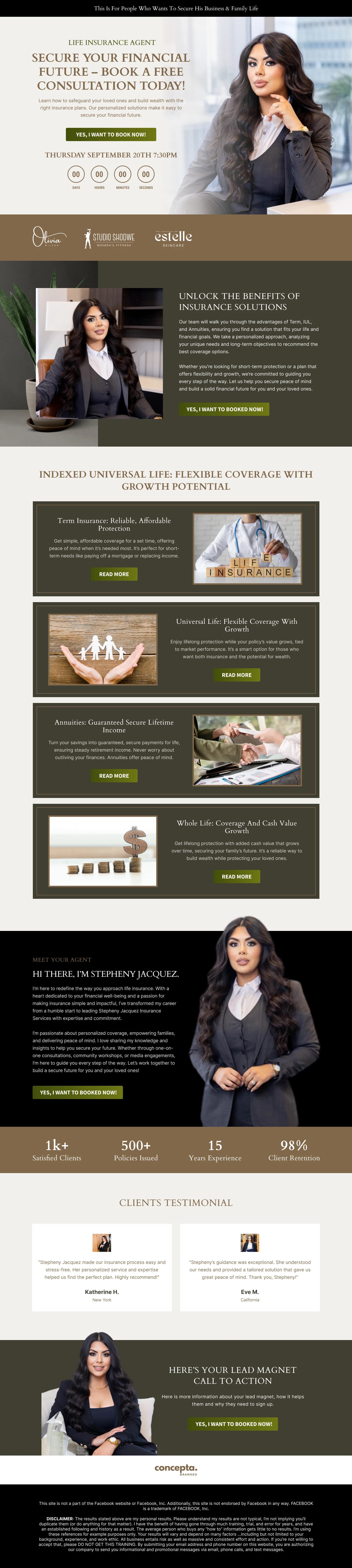 Financial Coach Funnel — full page screenshot