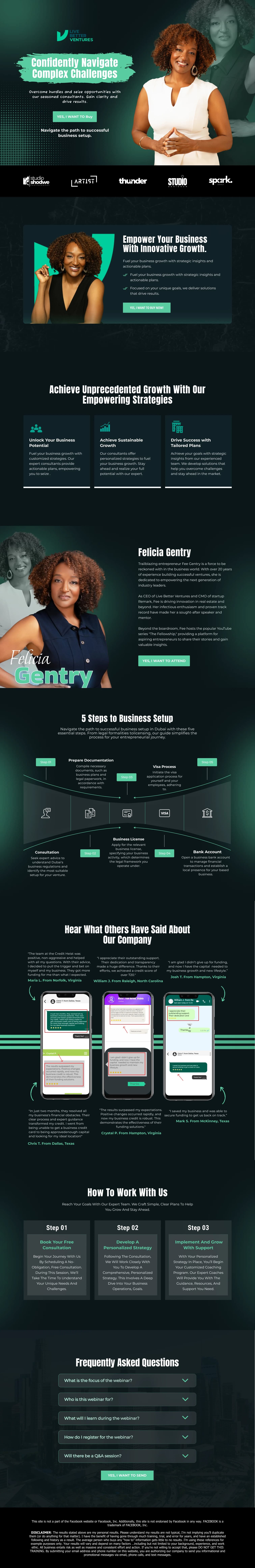 Financial Coach Sales Funnel Website — full page screenshot