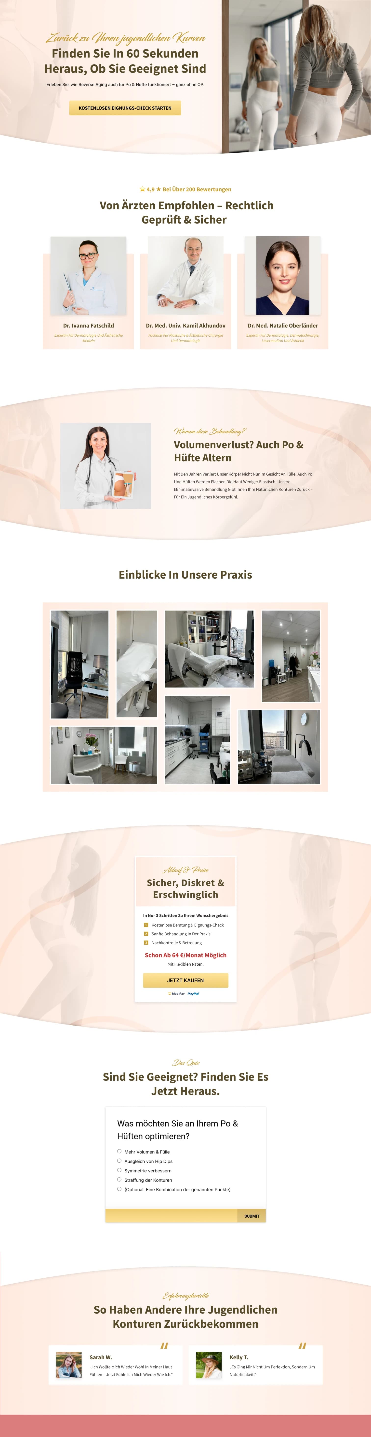 Medical Aesthetics Consultation Funnel — full page screenshot