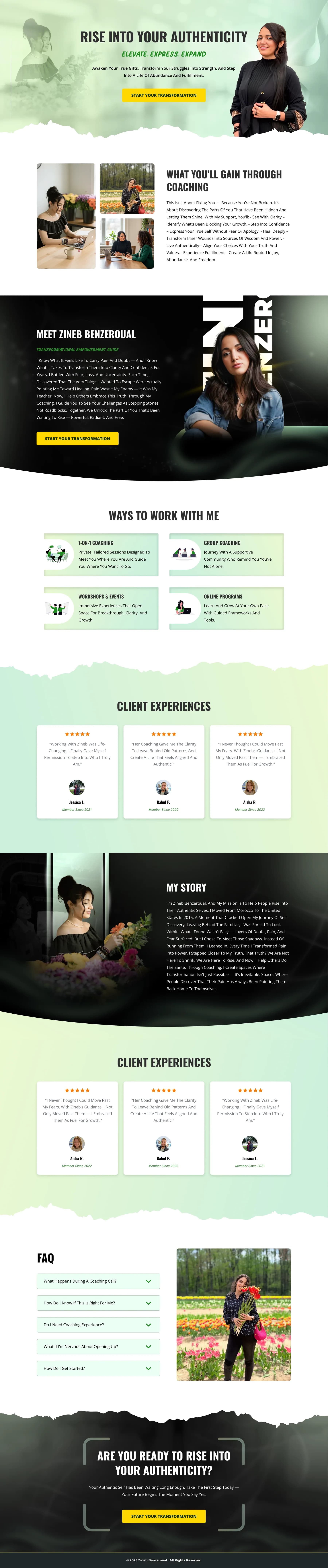 Personal Growth Coaching Funnel — full page screenshot