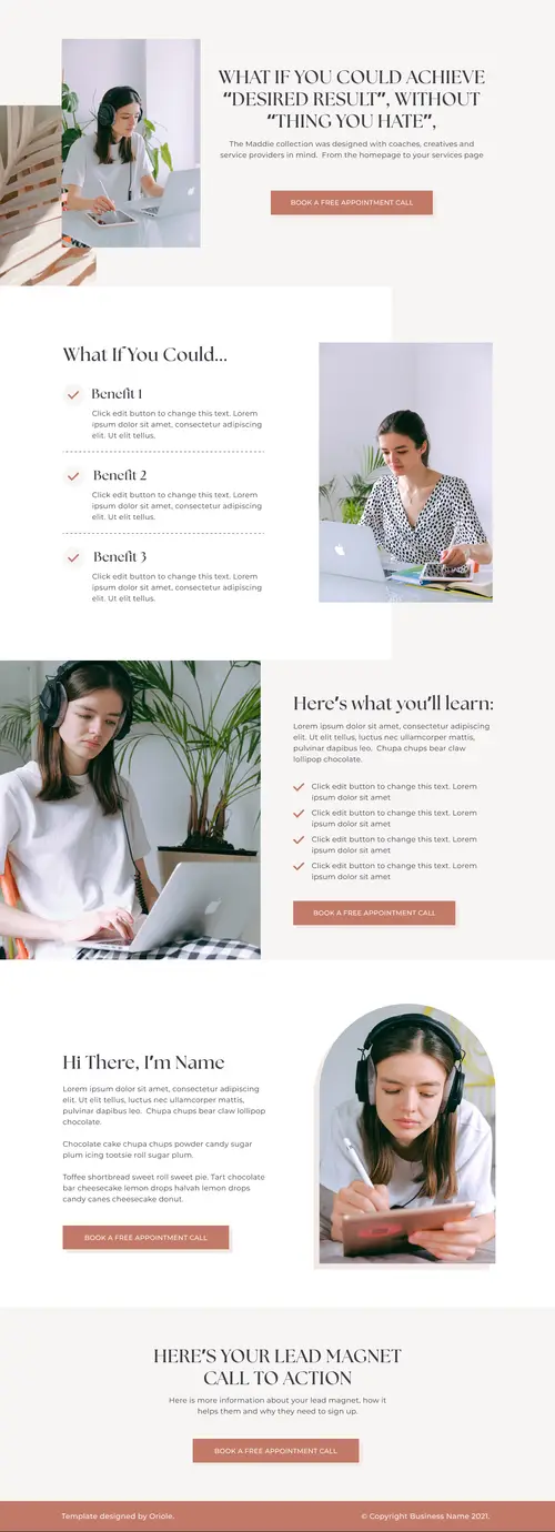 Coaching Lead Magnet Page — full page screenshot