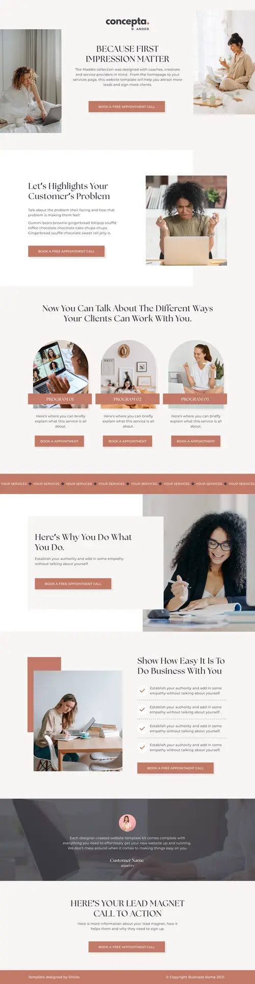Coaching Services Website — full page screenshot