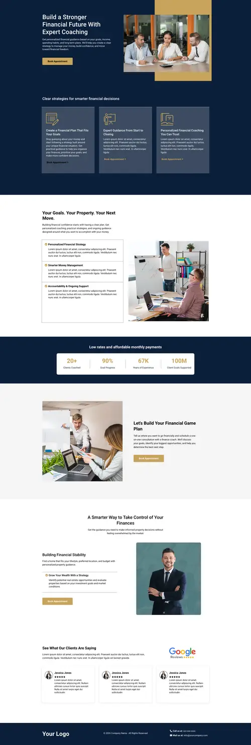 Financial Coaching Website — full page screenshot