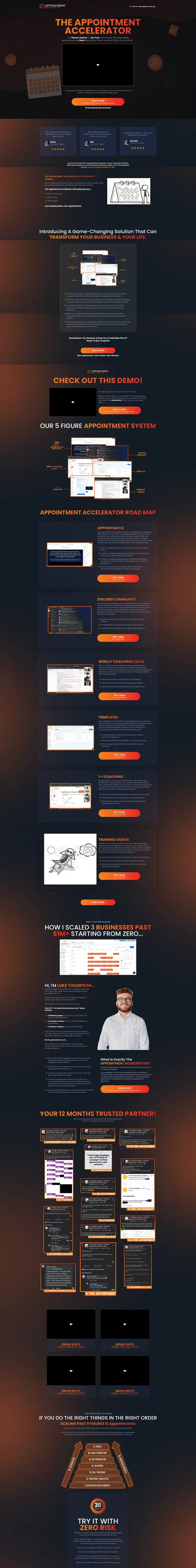 Appointment Booking Landing page — full page screenshot