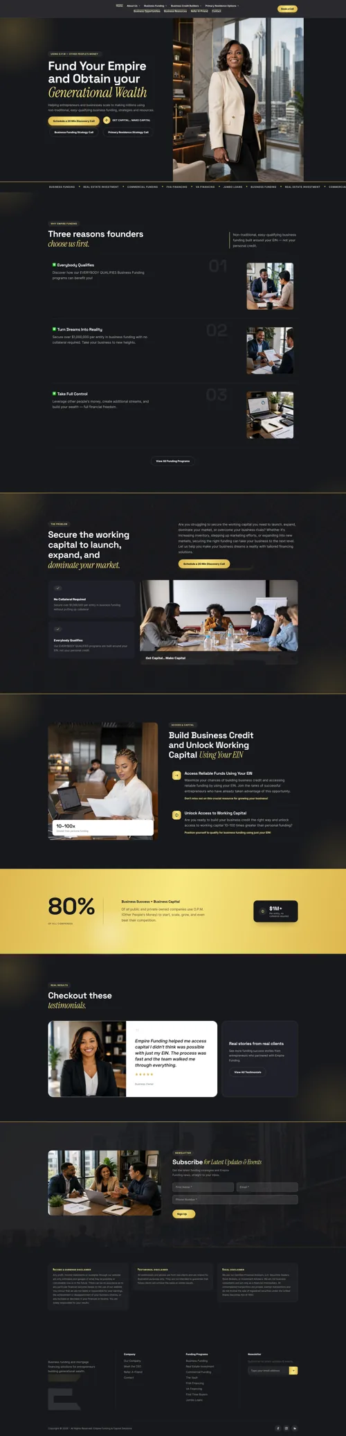 Business Funding & Credit Website — full page screenshot