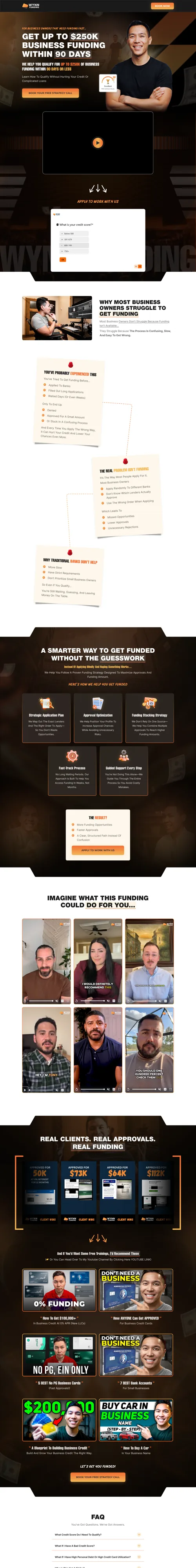 Business Funding Lead-Gen Funnel — full page screenshot