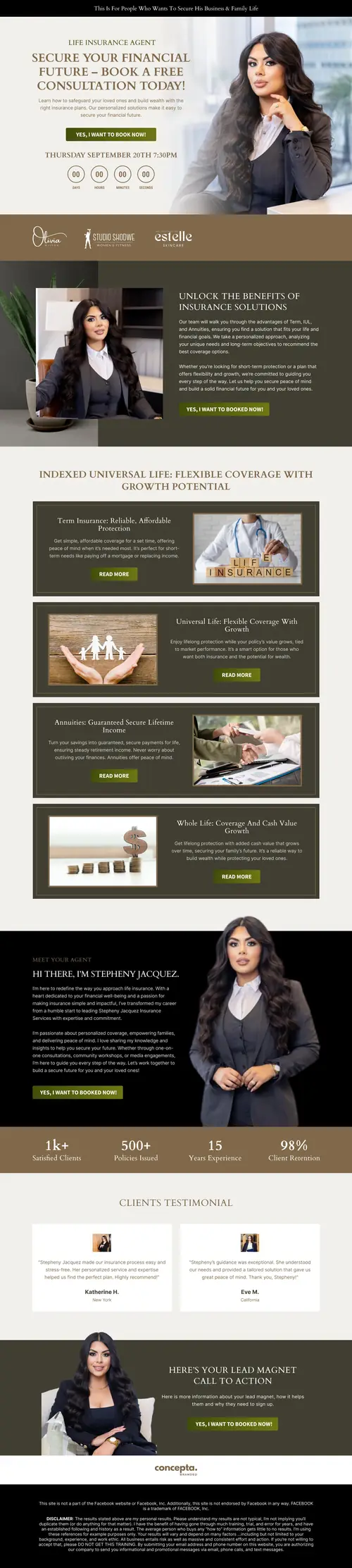 Financial Coach Funnel — full page screenshot