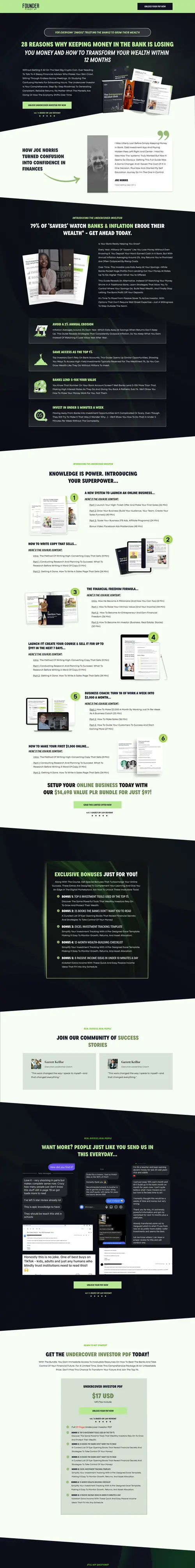 Financial Education Sales Funnel — full page screenshot