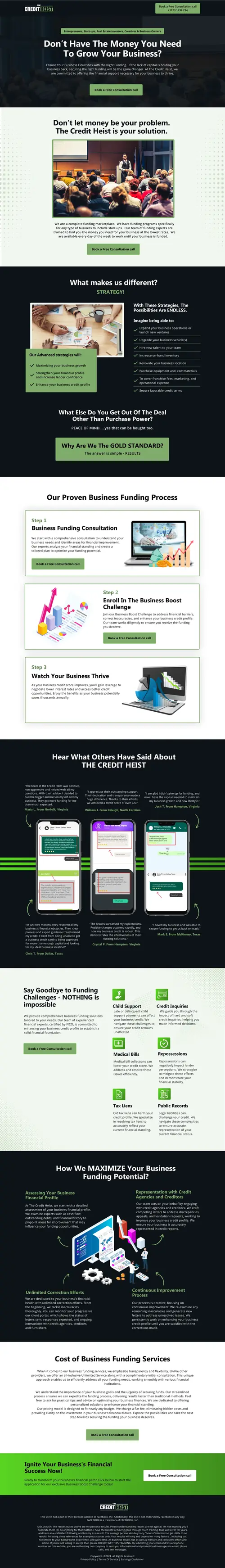 GoHighLevel Consultancy service funnel — full page screenshot
