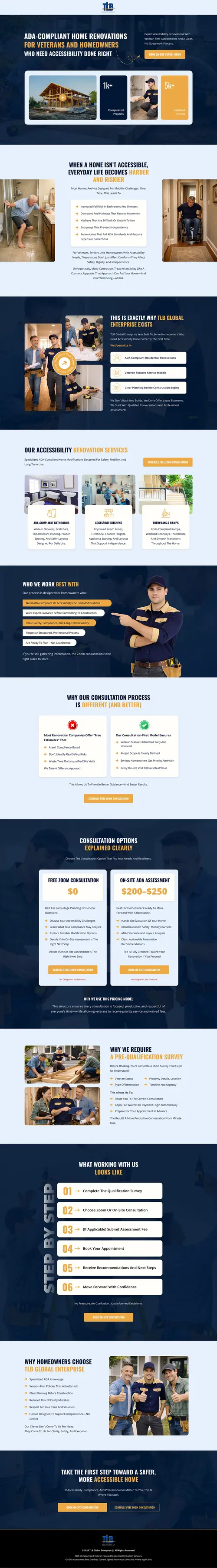 Home Renovation Funnel — full page screenshot