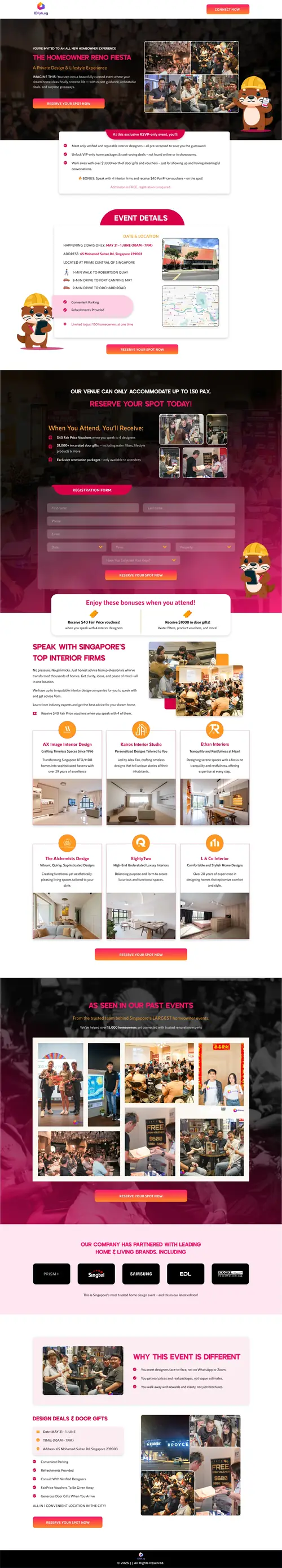 Homeowner Renovation Expo Event Funnel — full page screenshot