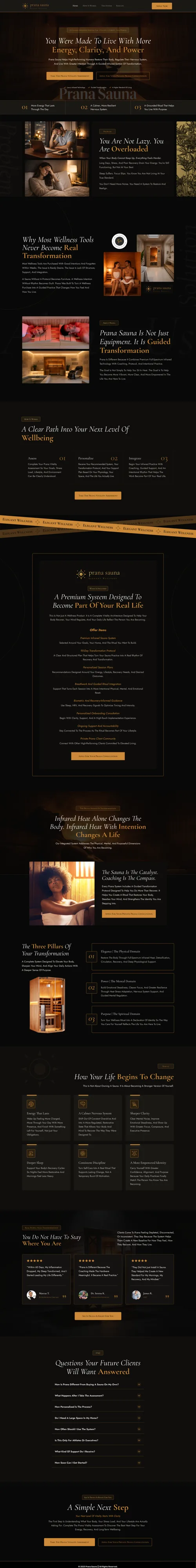 Infrared Sauna Wellness Landing Page — full page screenshot