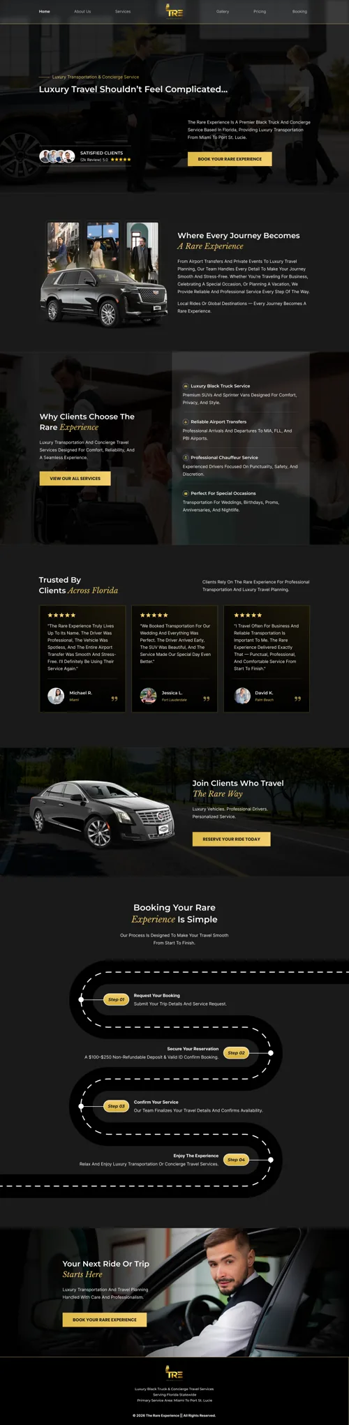 Luxury Transport & Concierge Website — full page screenshot