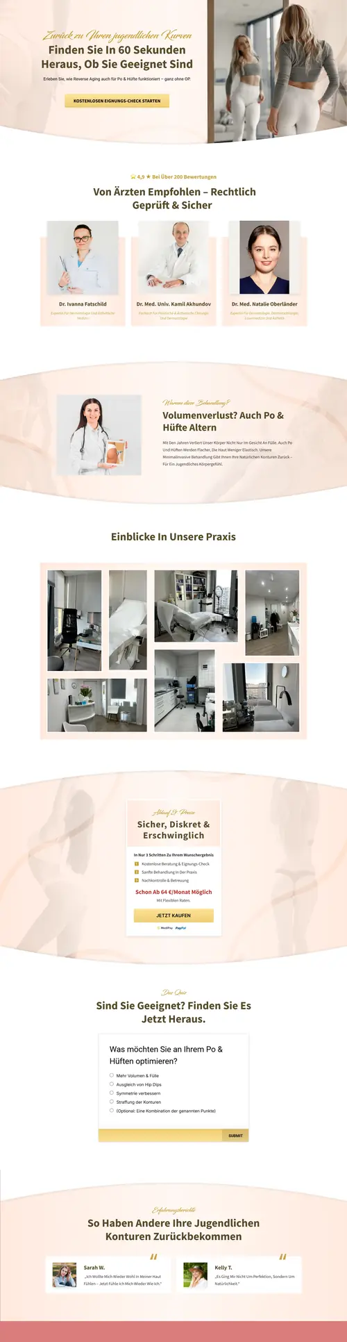 Medical Aesthetics Consultation Funnel — full page screenshot