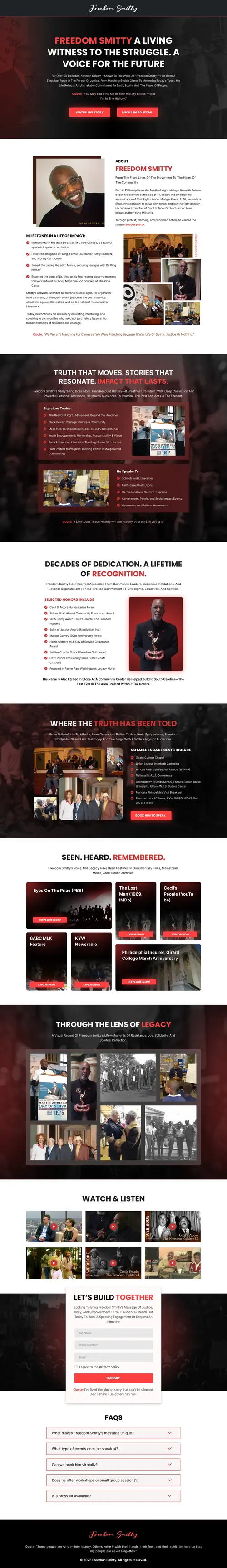 Personal Brand & Speaking Funnel — full page screenshot