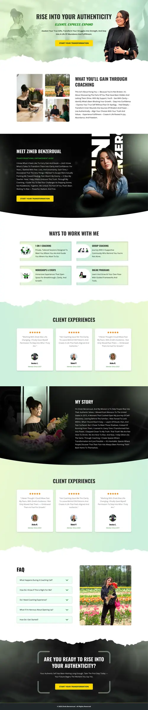 Personal Growth Coaching Funnel — full page screenshot