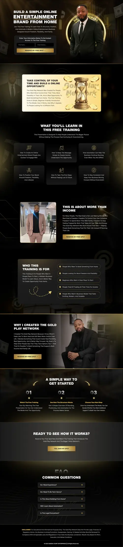 Training Webinar Funnel for Online Business — full page screenshot
